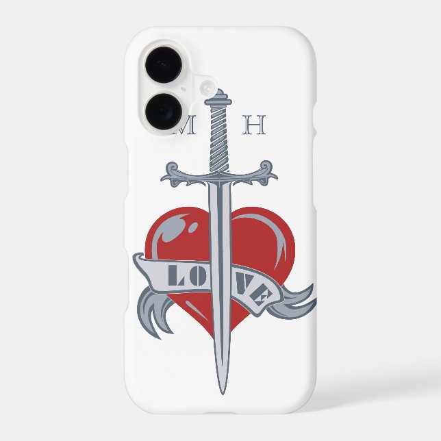 Love Sword custom monogram phone cases (Back)