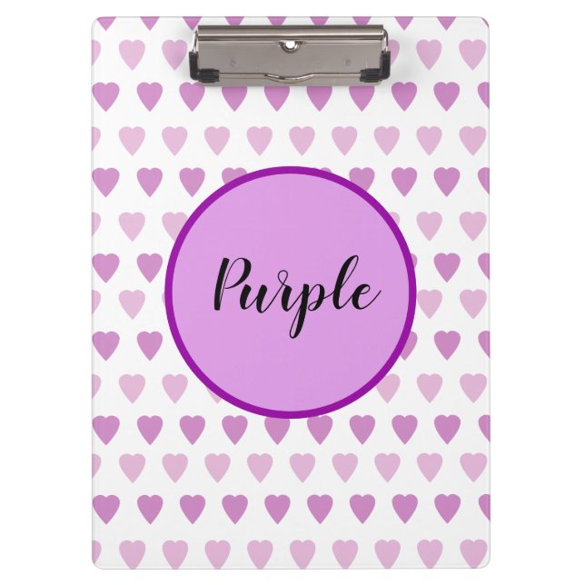 Love Symbol Hearts Designed Cute Purple Clipboard (Front)