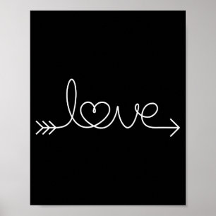 Love T Shirt Women Men Heart Arrow Graphic Valenti Poster