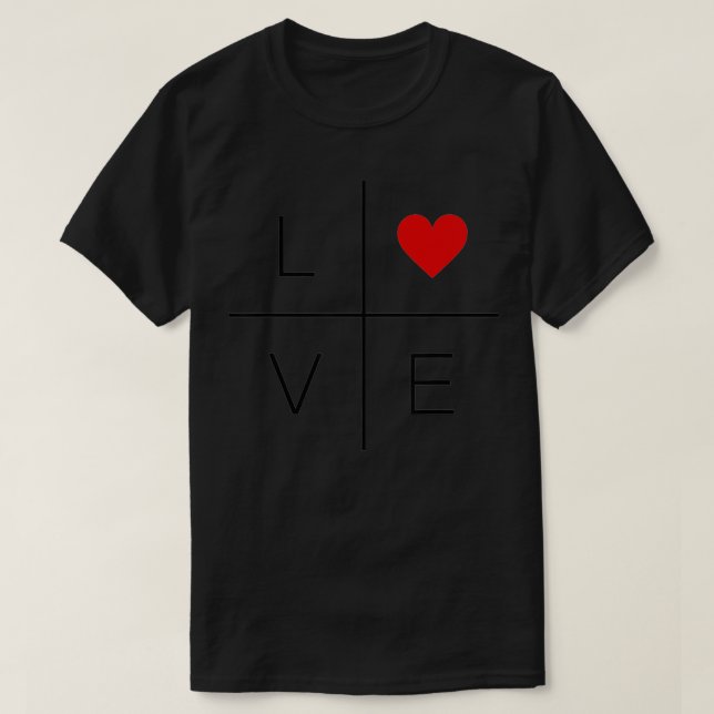 Love T  Women Men Red Heart Valentine's Day Graphi T-Shirt (Design Front)