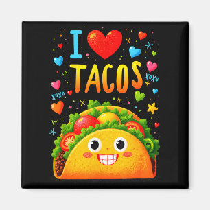 Love tacos cinco de mayo meme kawaii smiling taco magnet