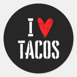 Love Tacos Tuesday Cinco De Mayo Adult Kids Toddle Classic Round Sticker