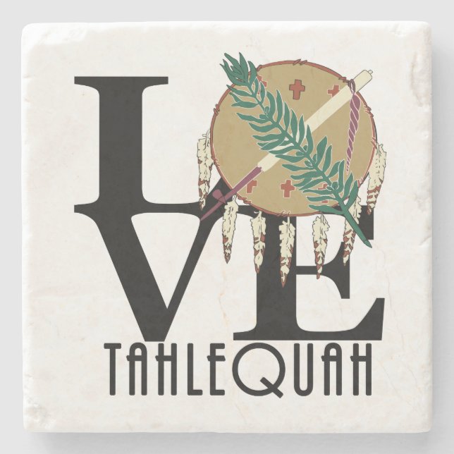 LOVE Tahlequah Oklahoma Stone Coaster (Front)