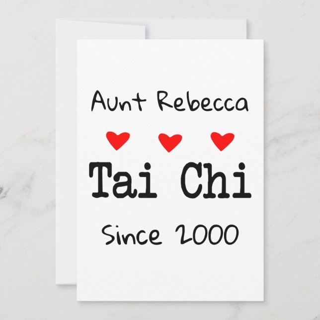 Love Tai Chi Funny Quote with Red Hearts Thank You Card (Front)