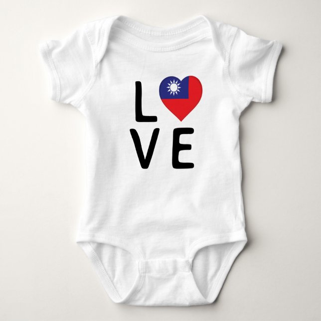 Love - Taiwan Flag Baby Bodysuit (Front)