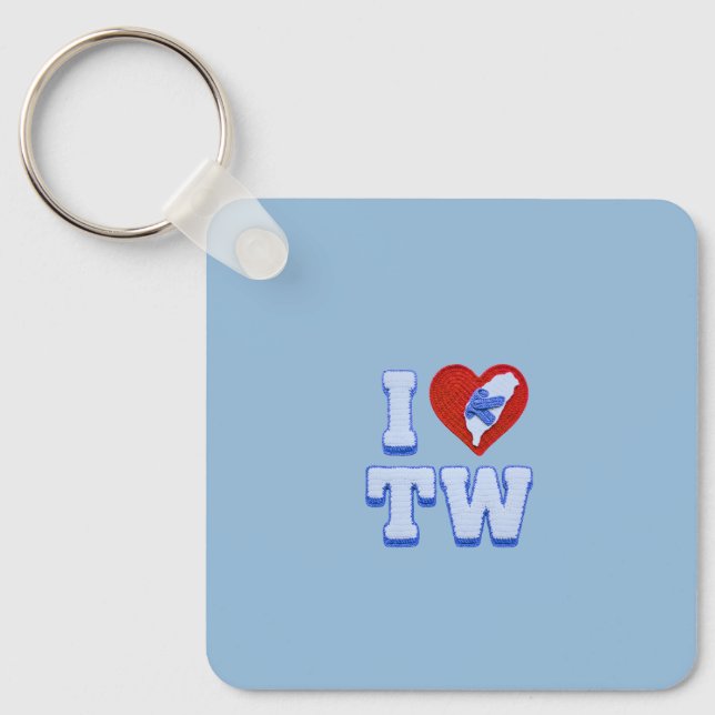 Love Taiwan slippers Key Ring (Front)