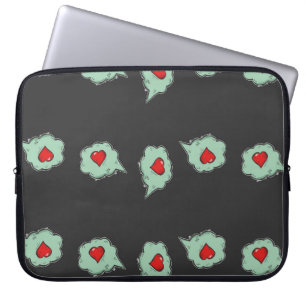 Love talk pattern on grey laptop sleeve