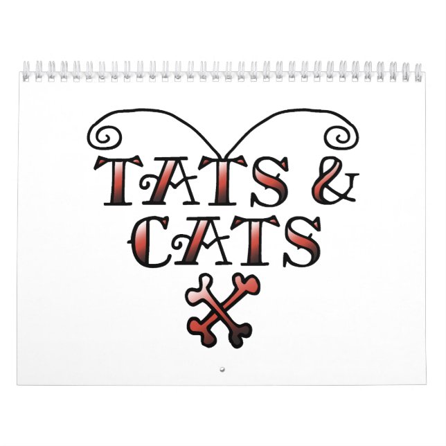 Love Tats & Cats Tattoo Style Heart Calendar (Cover)