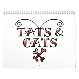 Love Tats & Cats Tattoo Style Heart Calendar
