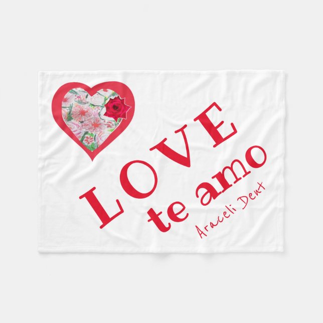 LOVE te amo Fleece Blanket (Front (Horizontal))