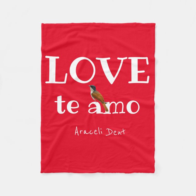 LOVE te amo Fleece Blanket (Front)