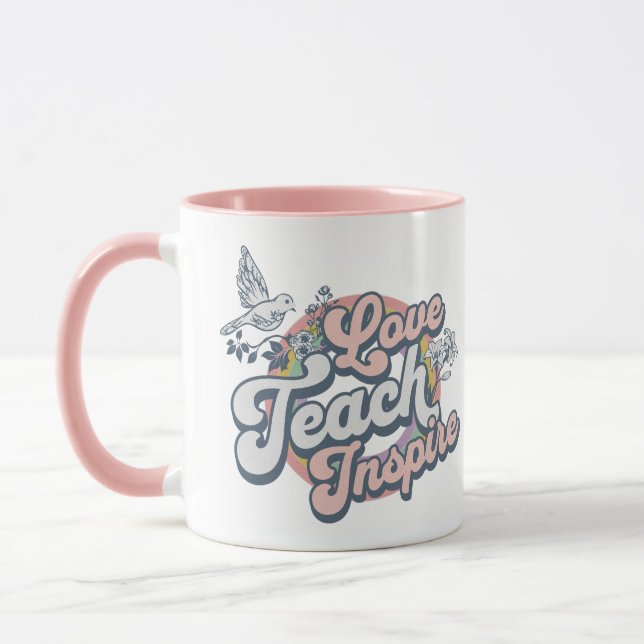 Love Teach Inspire gift for teachers  Mug (Left)