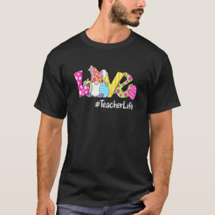 Love Teacher Life Easter Gnome Egg Hunting Basket  T-Shirt