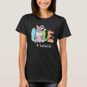 Love Teacher Life Easter Gnome Egg Hunting Basket  T-Shirt