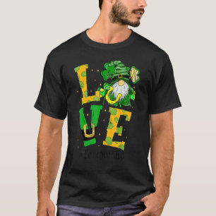 Love Teacher Life Gnome Shamrock St Patricks Day T T-Shirt