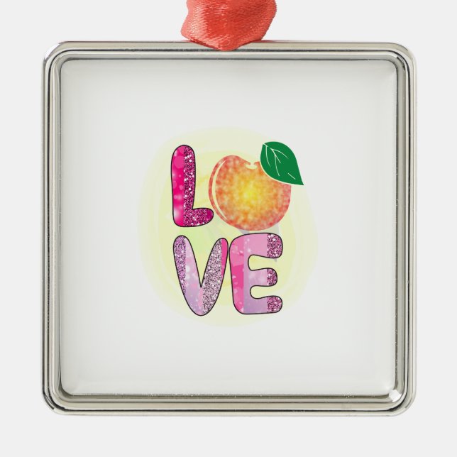 Love Teacher Metal Ornament (Front)