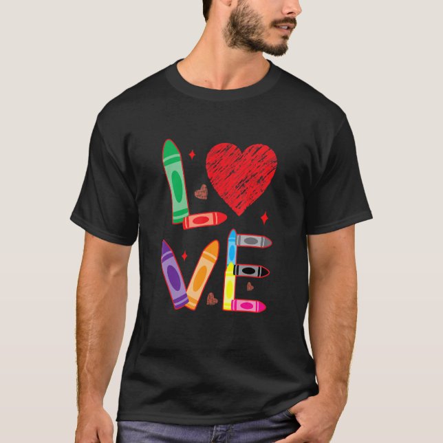 Love Teacher School Happy Valentine's Day T-Shirt (Front)