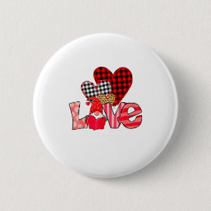 Love Teacher Squad Gnome Hearts Valentines Gnome T 6 Cm Round Badge