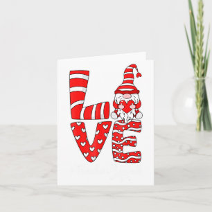 Love Teacher Squad Gnome Hearts Valentines Gnome T Card
