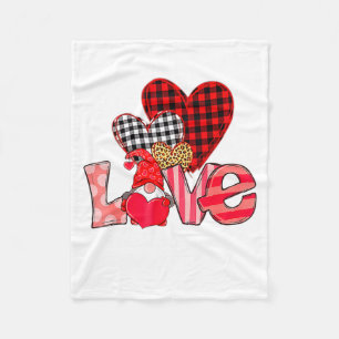 Love Teacher Squad Gnome Hearts Valentines Gnome T Fleece Blanket