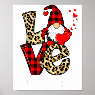 Love Teacher Squad Gnome Hearts Valentines Gnome T Poster
