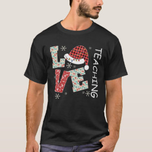 Love Teaching Santa Hat Christmas Pajama Family Co T-Shirt