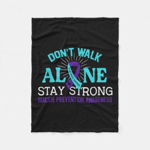 Love Teal Purple Ribbon Suicide Prevention Awarene Fleece Blanket