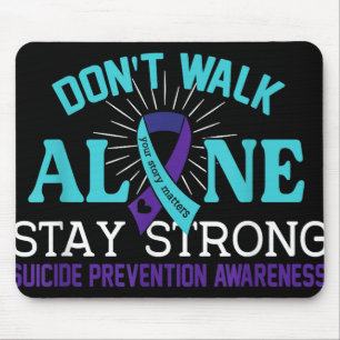 Love Teal Purple Ribbon Suicide Prevention Awarene Mouse Pad