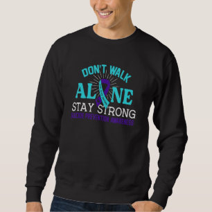 Love Teal Purple Ribbon Suicide Prevention Awarene Sweatshirt
