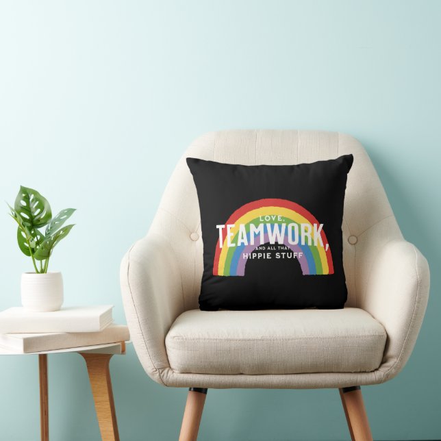 Love, teamwork, and all that hippie stuff cushion (Chair)