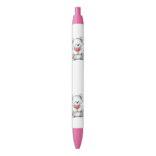 love teddy bear pencil black ink pen