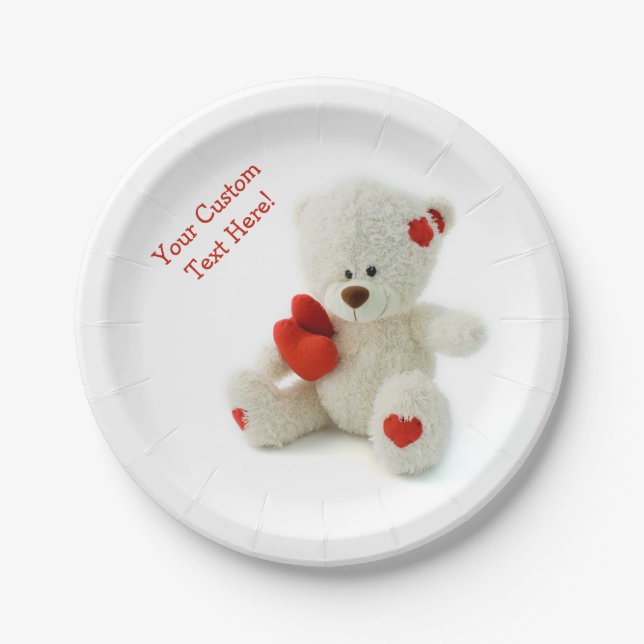 Love Teddy custom paper plates (Front)