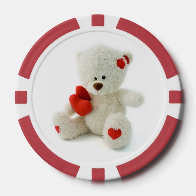 Love Teddy Valentine custom poker chips (Front)