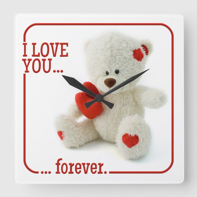 Love Teddy Valentine custom wall clock (Front)