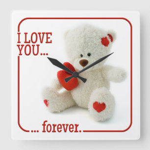Love Teddy Valentine custom wall clock