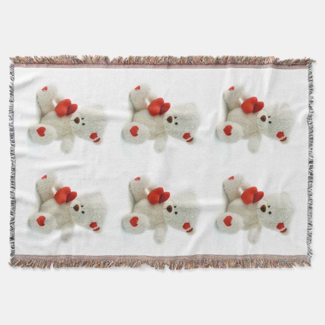 Love Teddy Valentine throw blanket (Front)