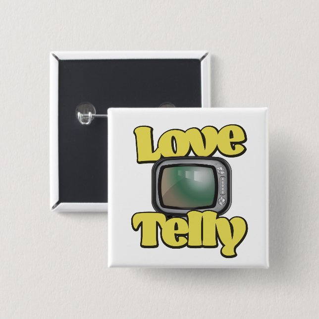 Love Telly 15 Cm Square Badge (Front & Back)