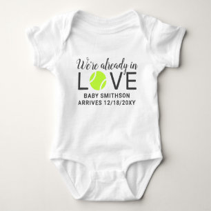 Love Tennis Baby Pregnancy Announcement Baby Bodysuit