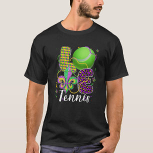 Love Tennis Ball With Fleur De Lis Beads Fat Tuesd T-Shirt