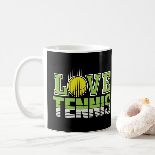 Love Tennis  Coffee Mug (With Donut)