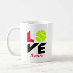 Love tennis coffee mug