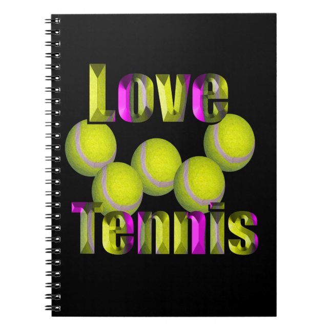 Love Tennis Design, Notebook (Front)