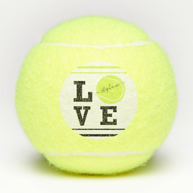 Love Tennis First Name Yellow Ball   (Front)