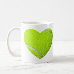 love tennis heart sports athletic coffee mug