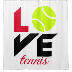 Love tennis shower curtain