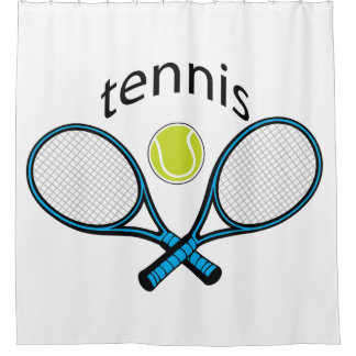 Love tennis shower curtain