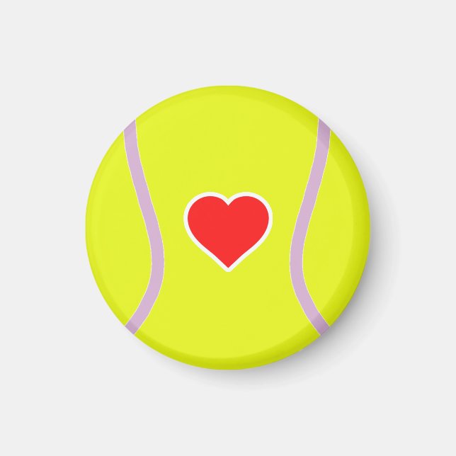 Love tennis - Sport ball with heart  Magnet (Front)