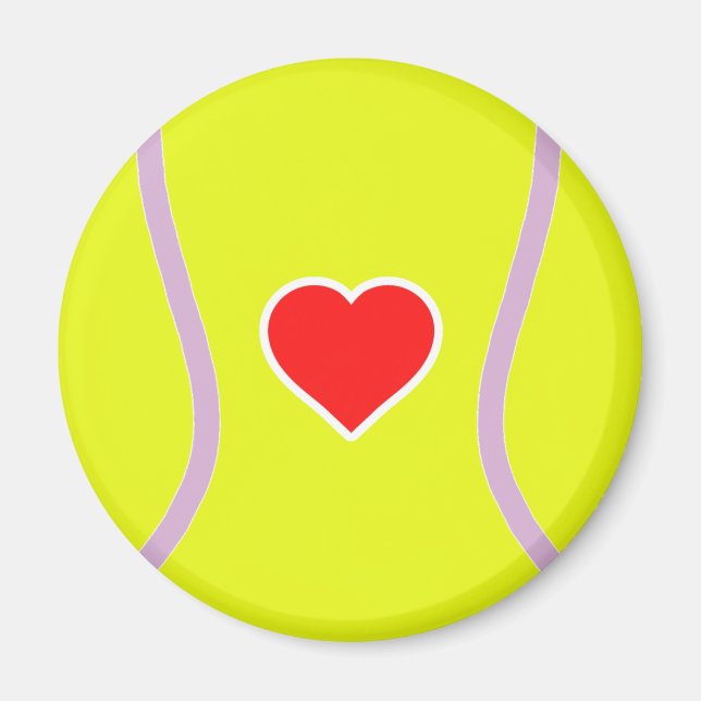 Love tennis - Sport ball with heart  Magnet (Front)