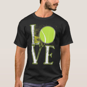 Love Tennis Sports Tournament Tennis Ball Racket T-Shirt