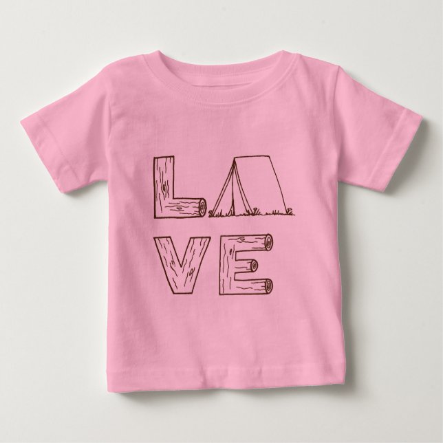 Love Tent Camping Baby T-Shirt (Front)